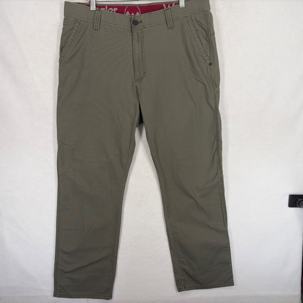 Wrangler Outdoor Series Mens 38x30 Olive Green Utility Stretch Pants 112374501